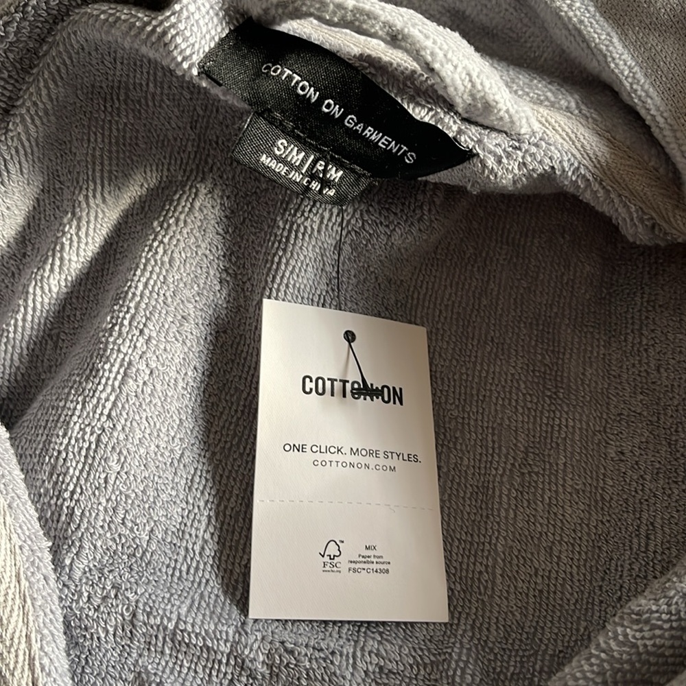 Cotton On Luxe Toweling Gown Size S/M Grey